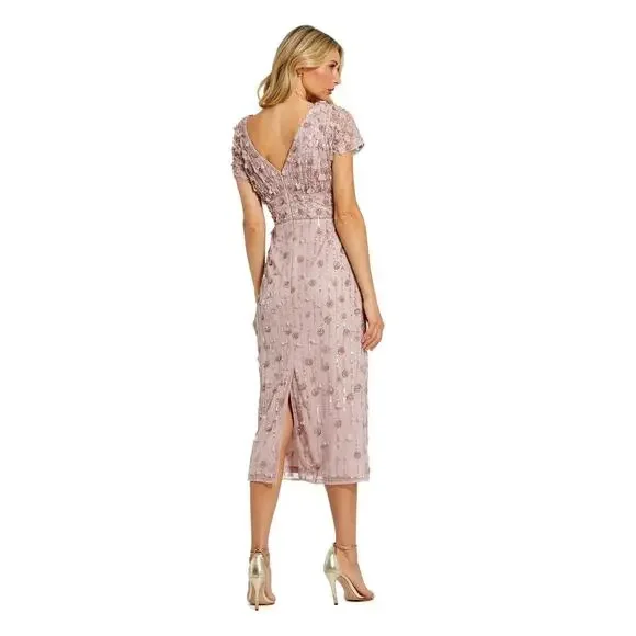 Mac Duggal 94117 Vintage Lilac Floral Appliqu Beaded Cocktail Sheath Dress 16 Mac Duggal 94117 Vintage Lilac Floral Appliqu Beaded Cocktail Sheath Dress 16